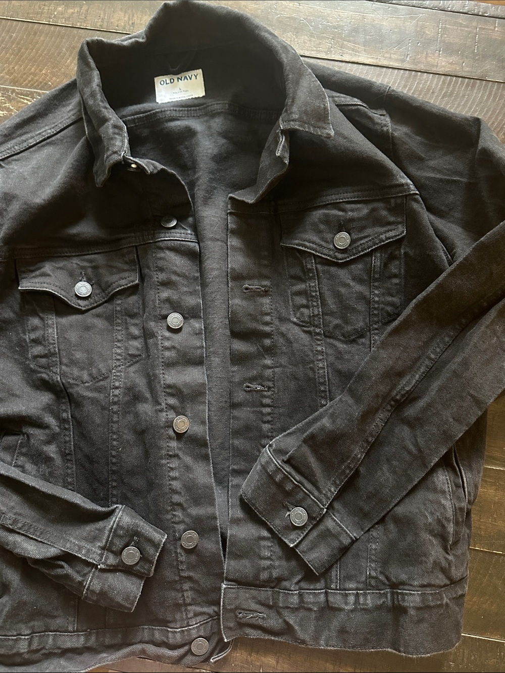 Old Navy Men's Black Shirt Jacket with Button Front